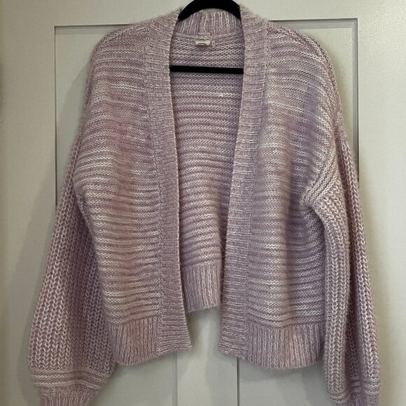 ANTHROPOLOGIE Akemi + Kin Tallulah Eyelash Cardigan Sweater Pink OS - Picture 2 of 6